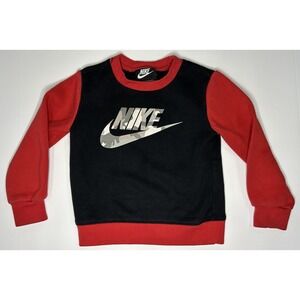 Nike Sweatshirt Boys Size 2T‎ Camo Logo Pullover Red Black Sports